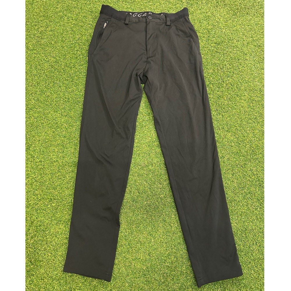 Haggar The Active Series Mens Tech Pants Slim Fit Black 29x32 Golf Trousers